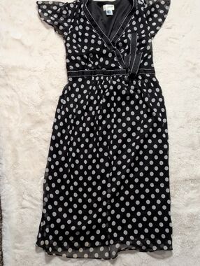 Maternity Black and White Polka Dot Wrap Dress